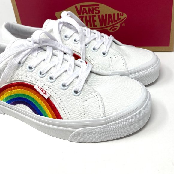Vans Mens Sneakers LAMPIN 86 DX LGBTQIA White Canvas Rainbow Size VN0A54FC4GQ - Picture 7 of 11